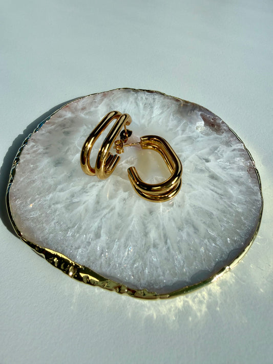 Aurelia Curve Hoops | Gold